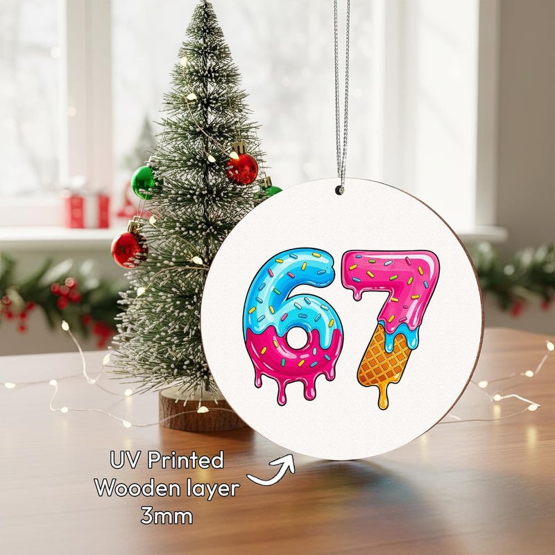 Hyperlama 67 Christmas Ornament, 67 Ornaments for Xmas Tree, Funny Christmas Ornaments 2025, 6 7 Meme Ornament for Teens, Six Seven Gifts, Funny Gifts for Kids, Teens, Teen Girls Trendy Stuff - Image 4